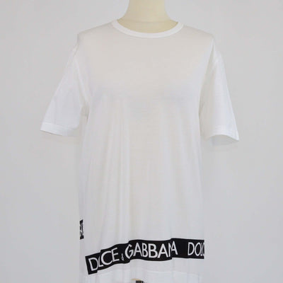 Dolce & Gabbana White Logo Print DG Millennials Cotton T-Shirt Mens Dolce & Gabbana 