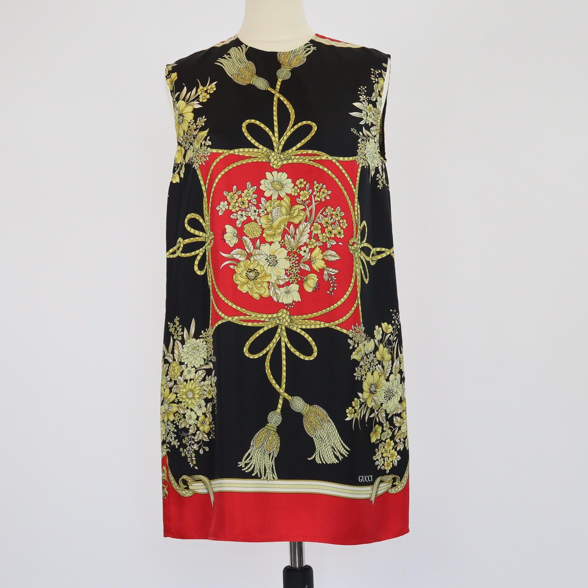 Gucci Multicolor Printed Sleeveless Mini Dress Womens Gucci 