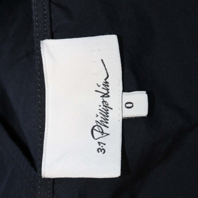 3.1 Phillip Lim Navy Blue Cotton Halter Neck Sleeveless Top