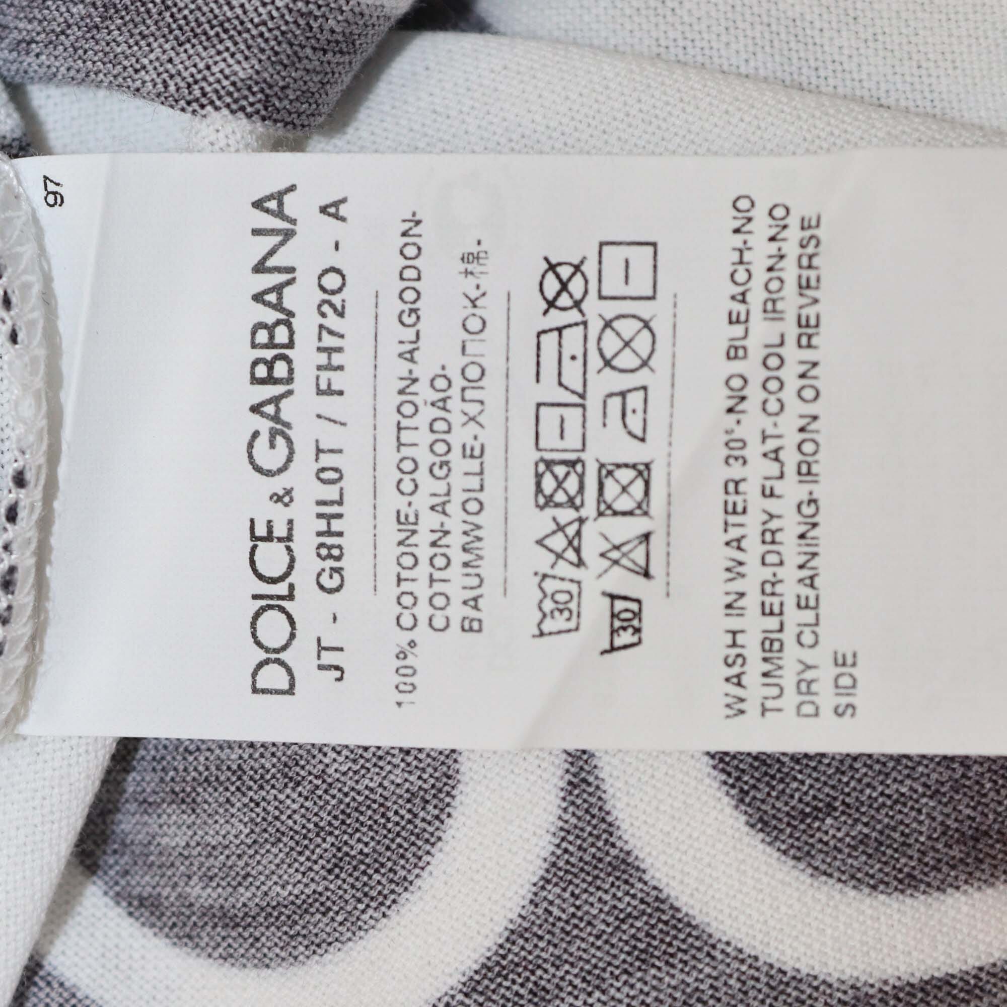 Dolce & Gabbana White Logo Print DG Millennials Cotton T-Shirt Mens Dolce & Gabbana 