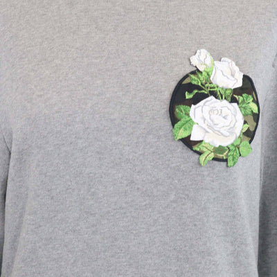 Dior Homme Grey Rose Patch Embroidered Cotton Sweatshirt Mens Dior Homme 