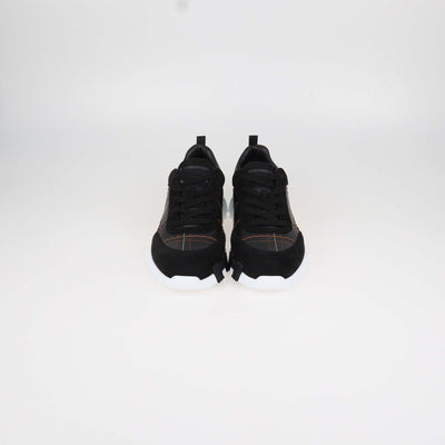 Hermes Black Leather and Suede Stitched Bouncing Sneakers