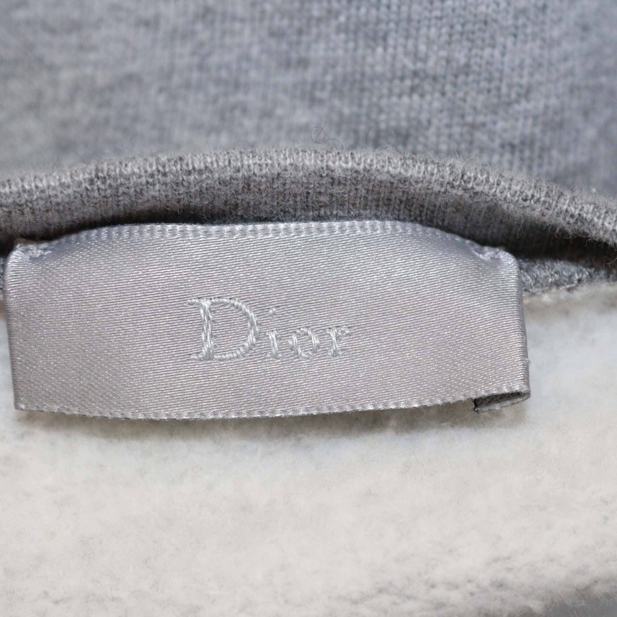 Dior Homme Grey Rose Patch Embroidered Cotton Sweatshirt Mens Dior Homme 