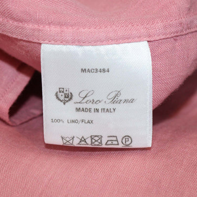 Loro Piana Pink Linen Long Sleeve Shirt