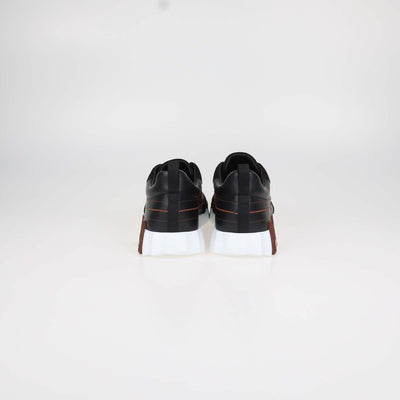 Hermes Black Leather and Suede Stitched Bouncing Sneakers