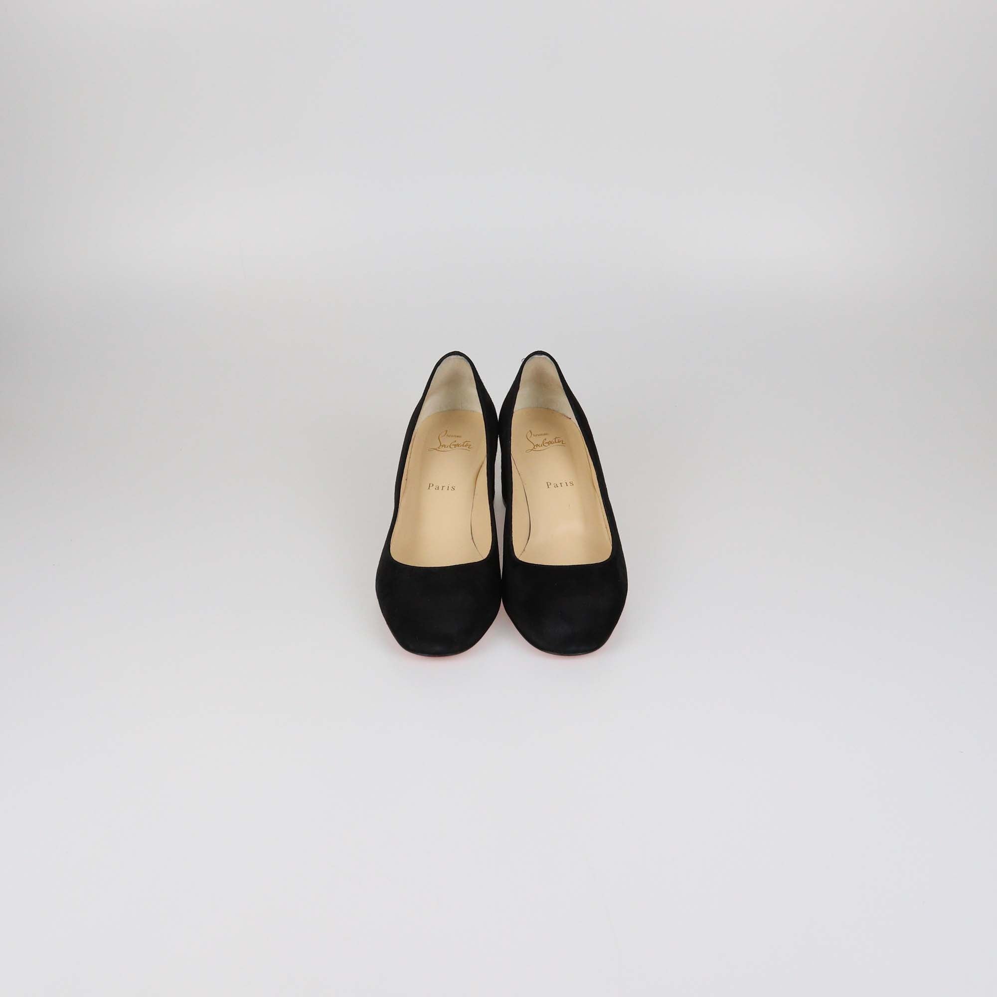 Christian Louboutin Black Suede Miss Sab 55 Pumps