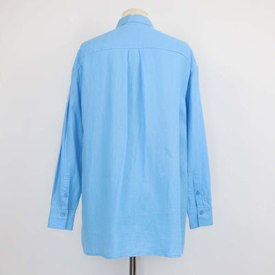 Loro Piana Blue Linen Long Sleeve Shirt