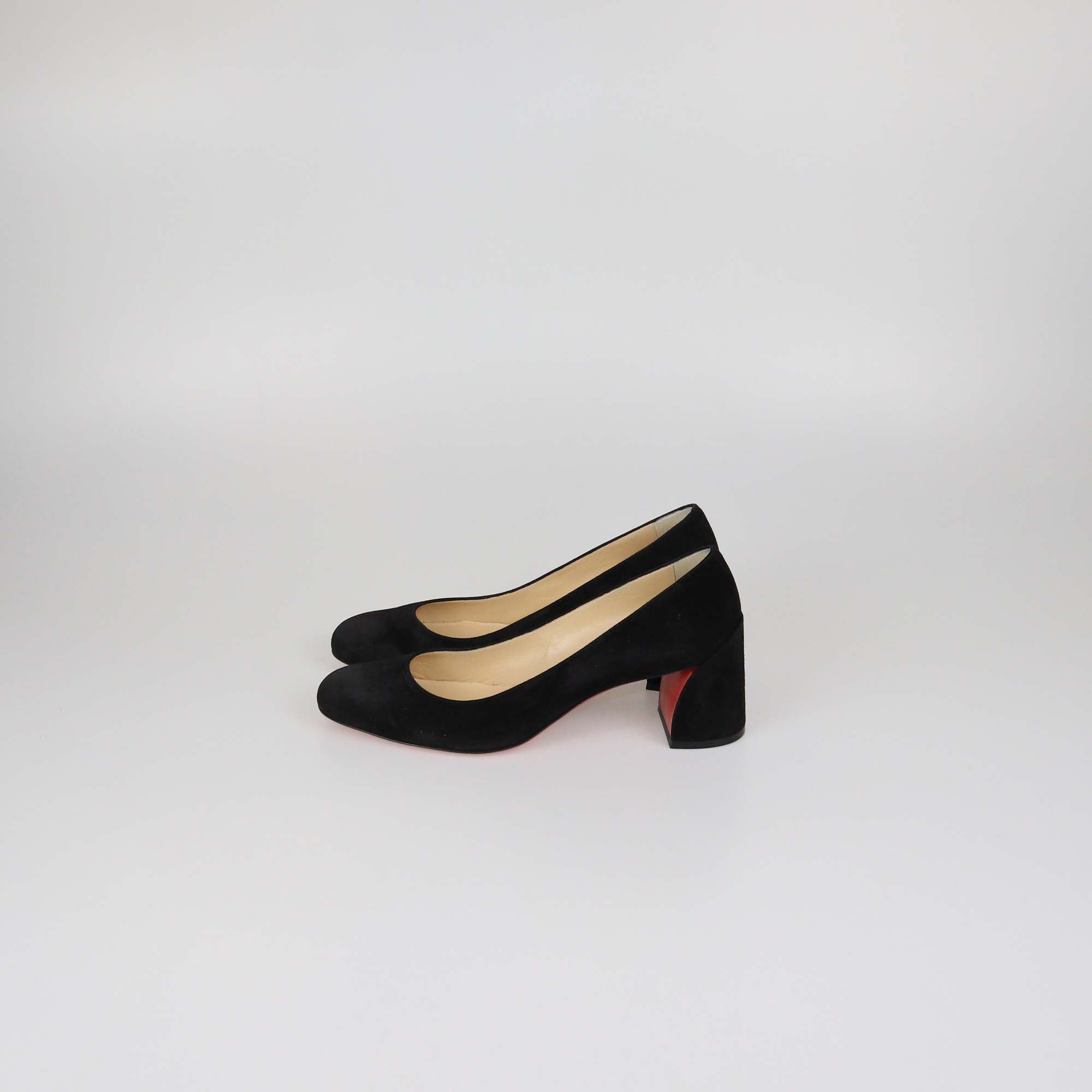 Christian Louboutin Black Suede Miss Sab 55 Pumps