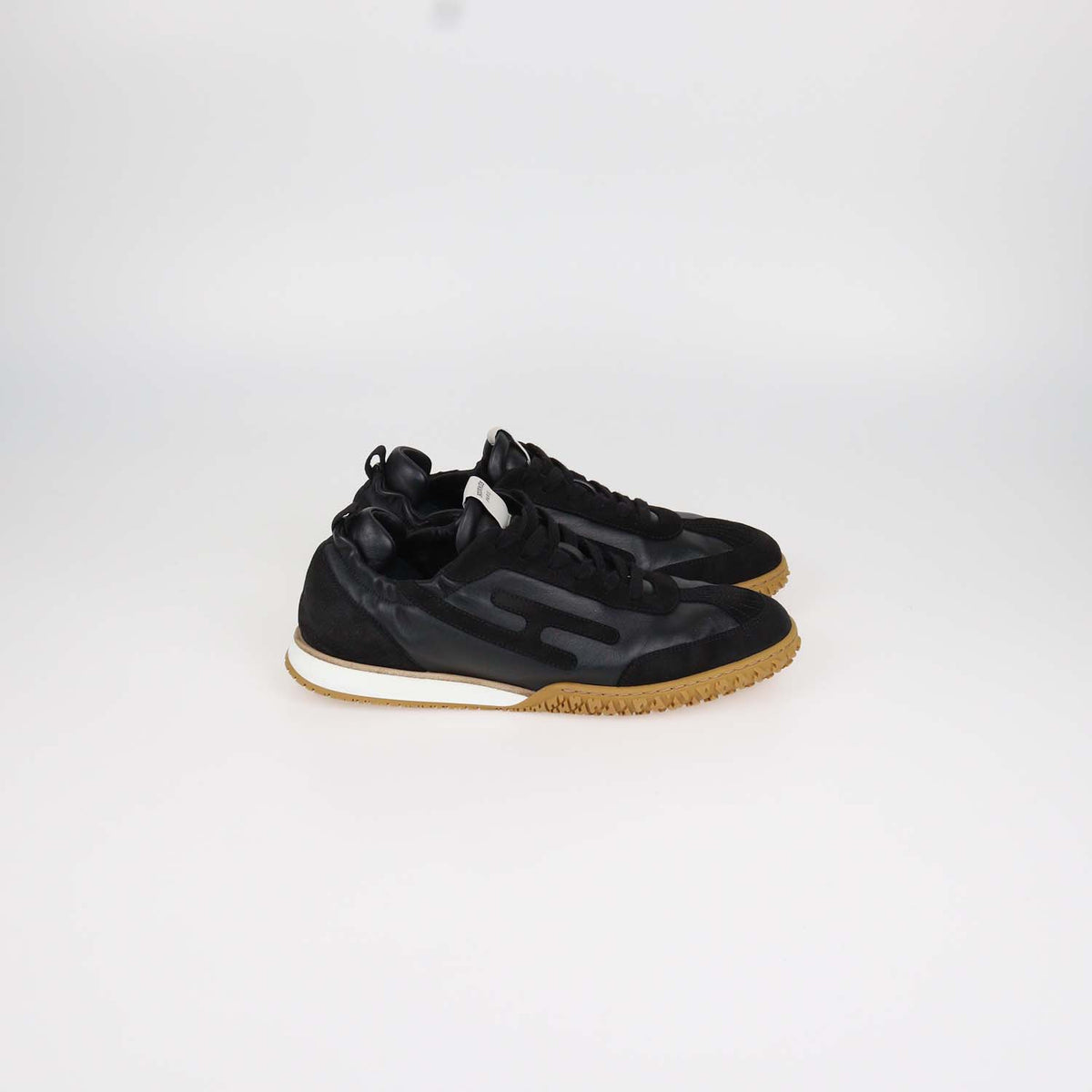 Hermes Black Leather and Suede Jet Sneakers