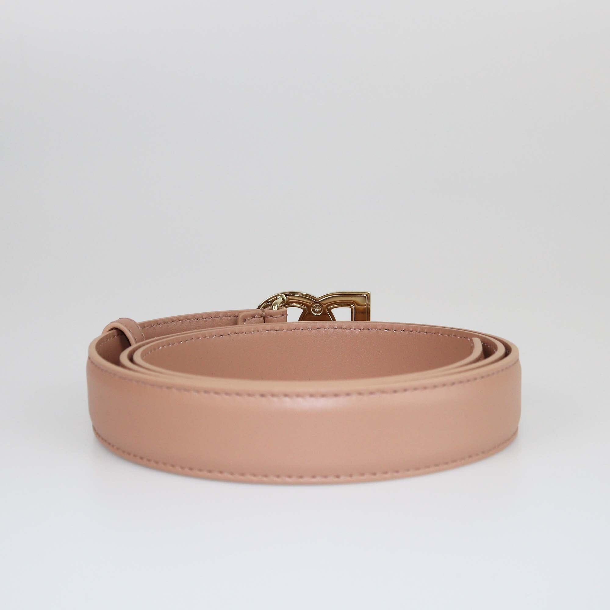 Dolce & Gabbana Beige Leather DG Logo Buckle Belt Womens Dolce & Gabbana 