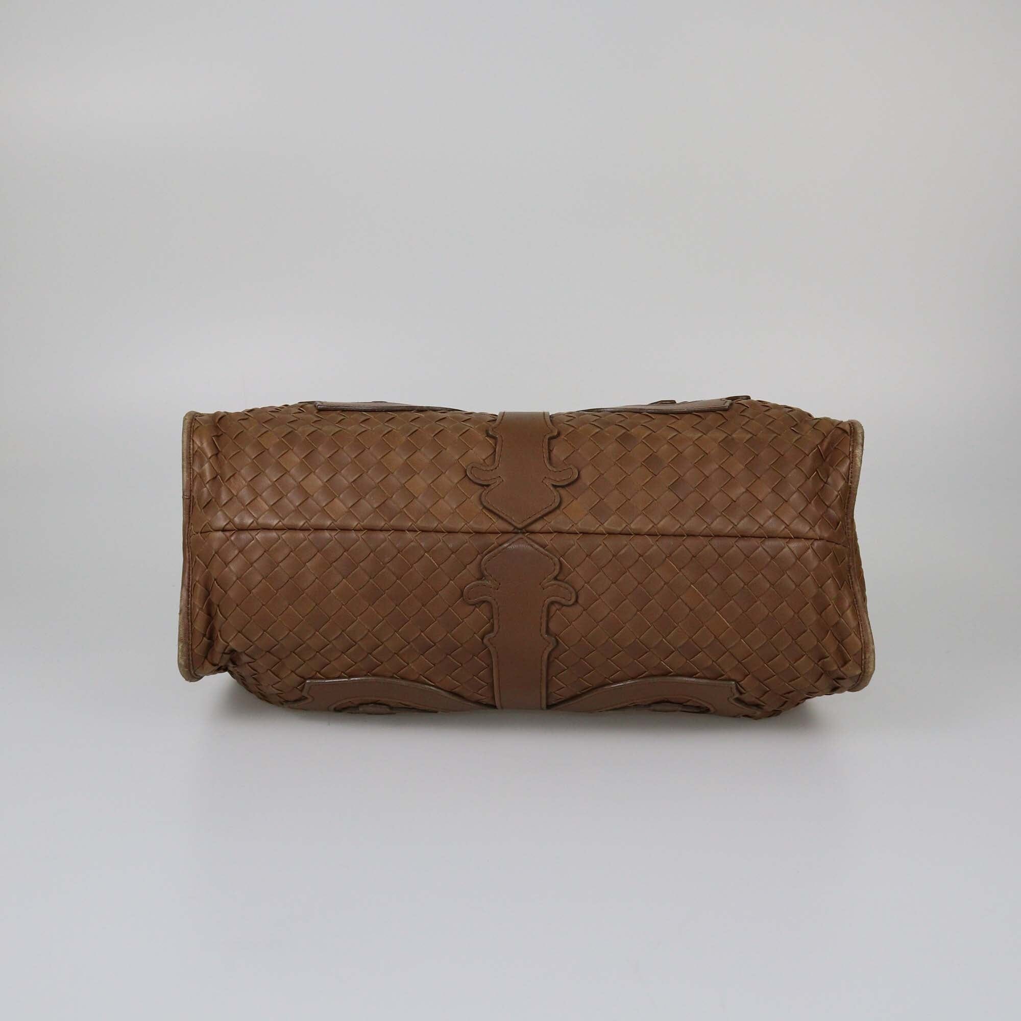 Bottega Veneta Brown Intrecciato Shoulder Bag Womens Bottega Veneta 