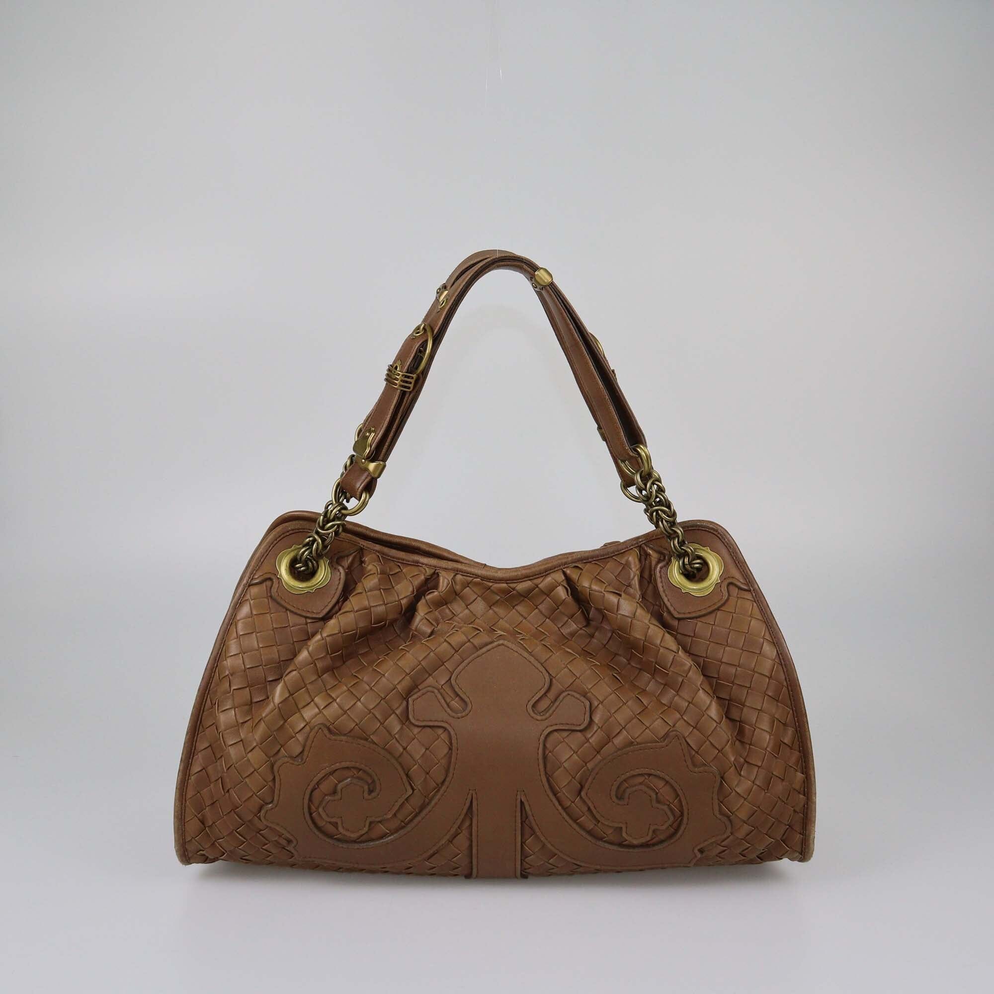 Bottega Veneta Brown Intrecciato Shoulder Bag Womens Bottega Veneta 