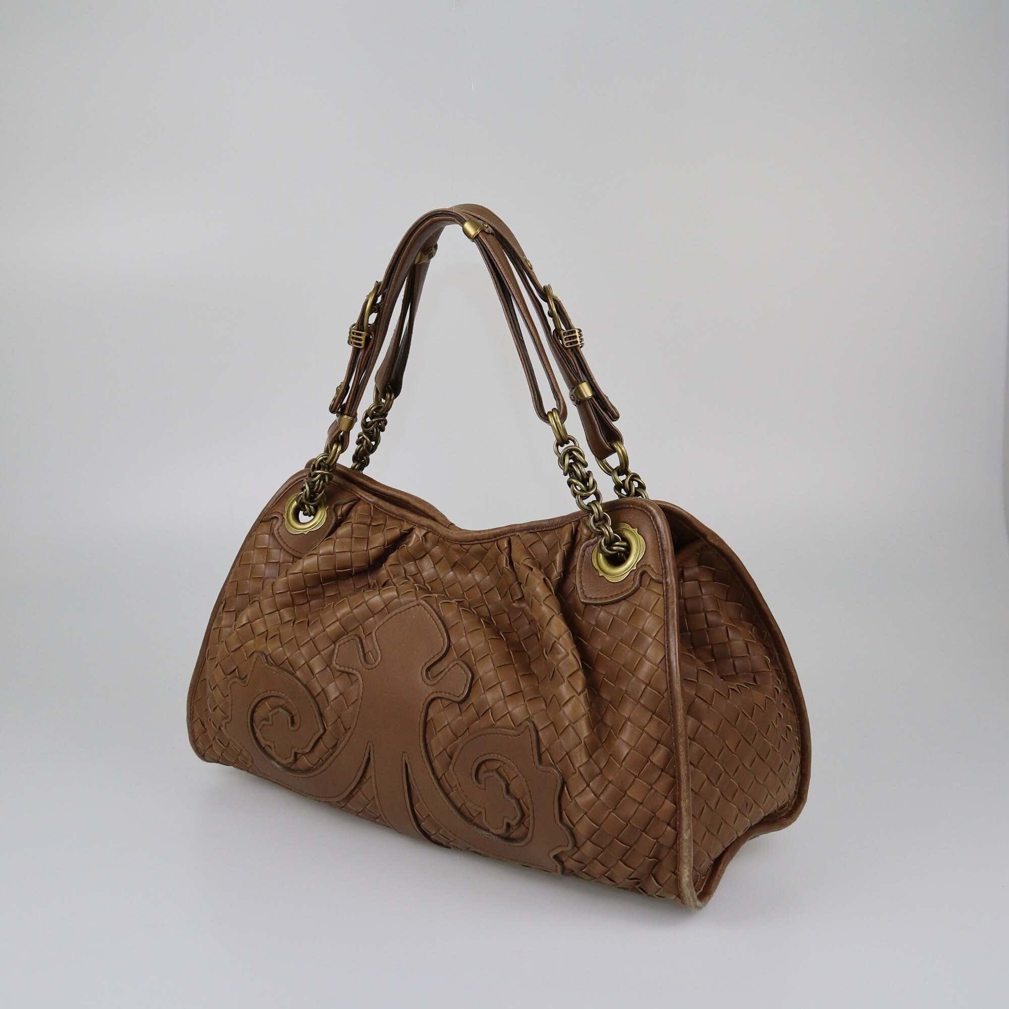 Bottega Veneta Brown Intrecciato Shoulder Bag Womens Bottega Veneta 