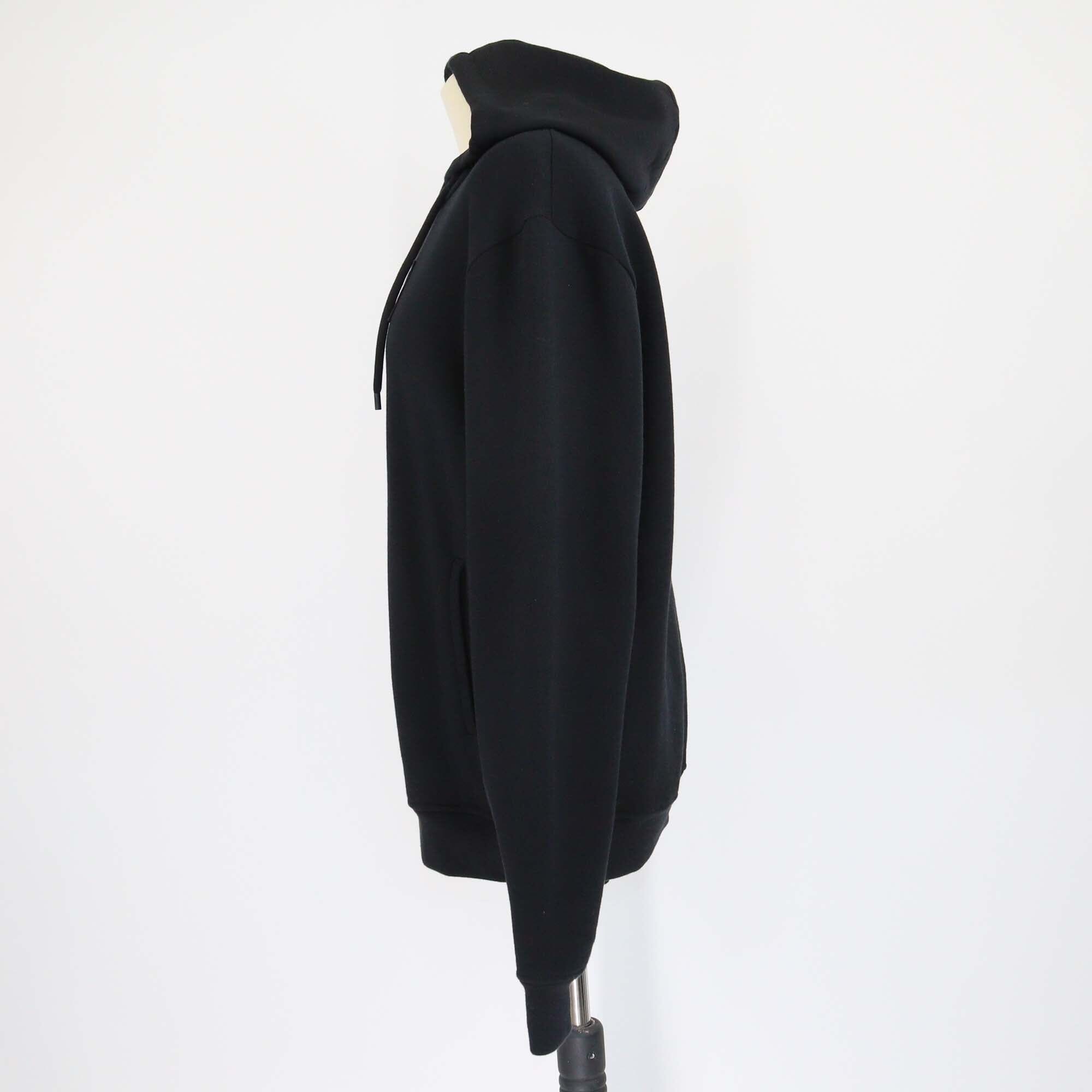 Fendi Black Blend Cotton Embroidered Patch Hoodie Sweatshirt Mens Fendi 