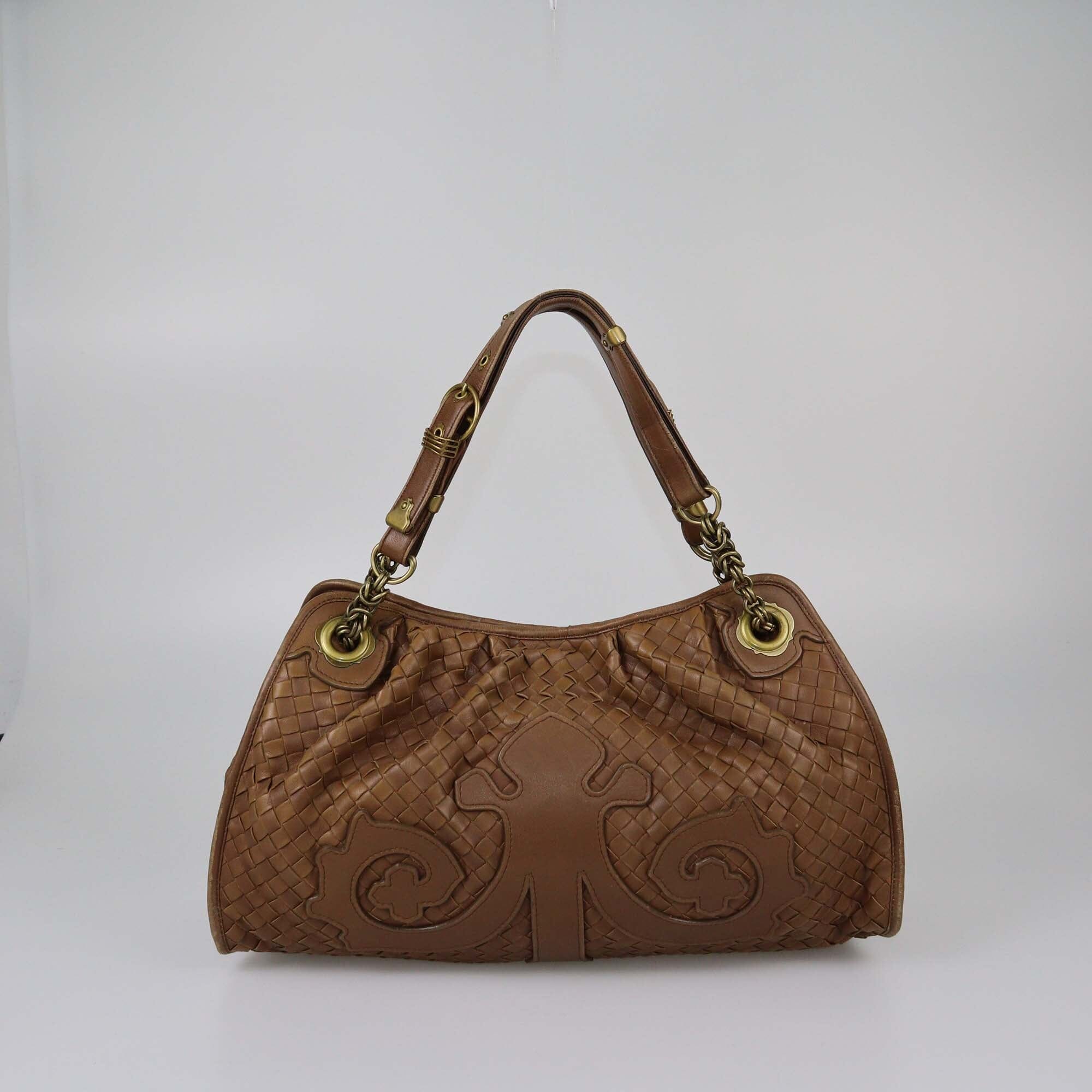 Bottega Veneta Brown Intrecciato Shoulder Bag Womens Bottega Veneta 