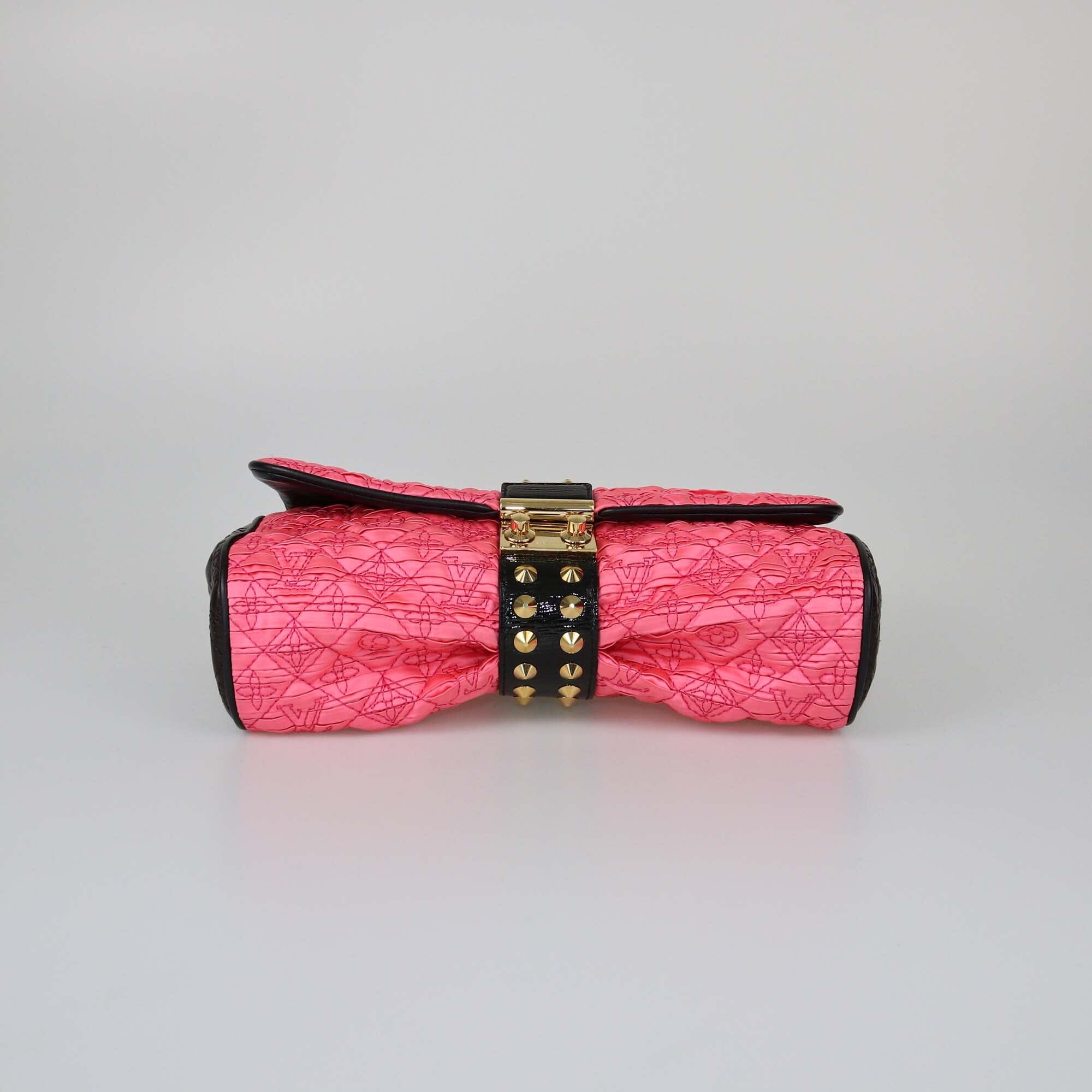 Louis Vuitton Pink/Black Monogram Coquette Clutch Womens Louis Vuitton 