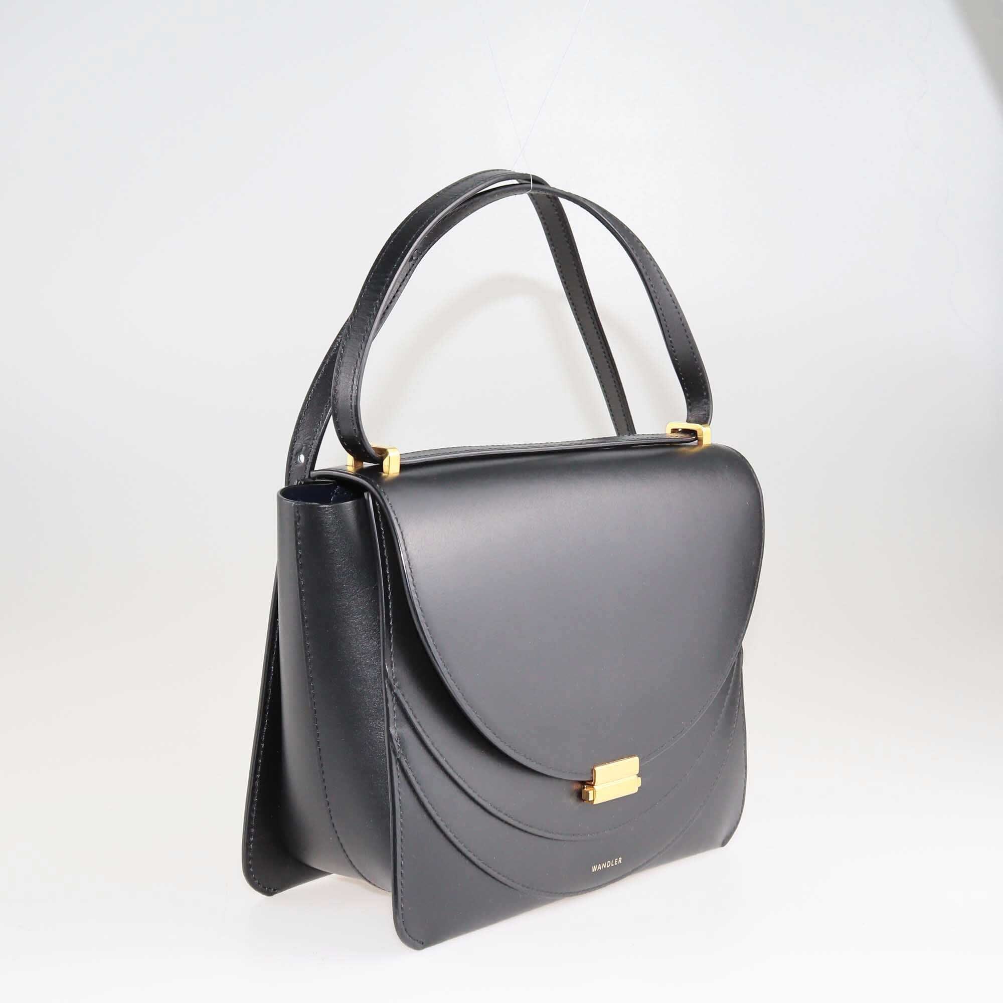 Wandler Black Leather Luna Shoulder Bag Bags Wandler 