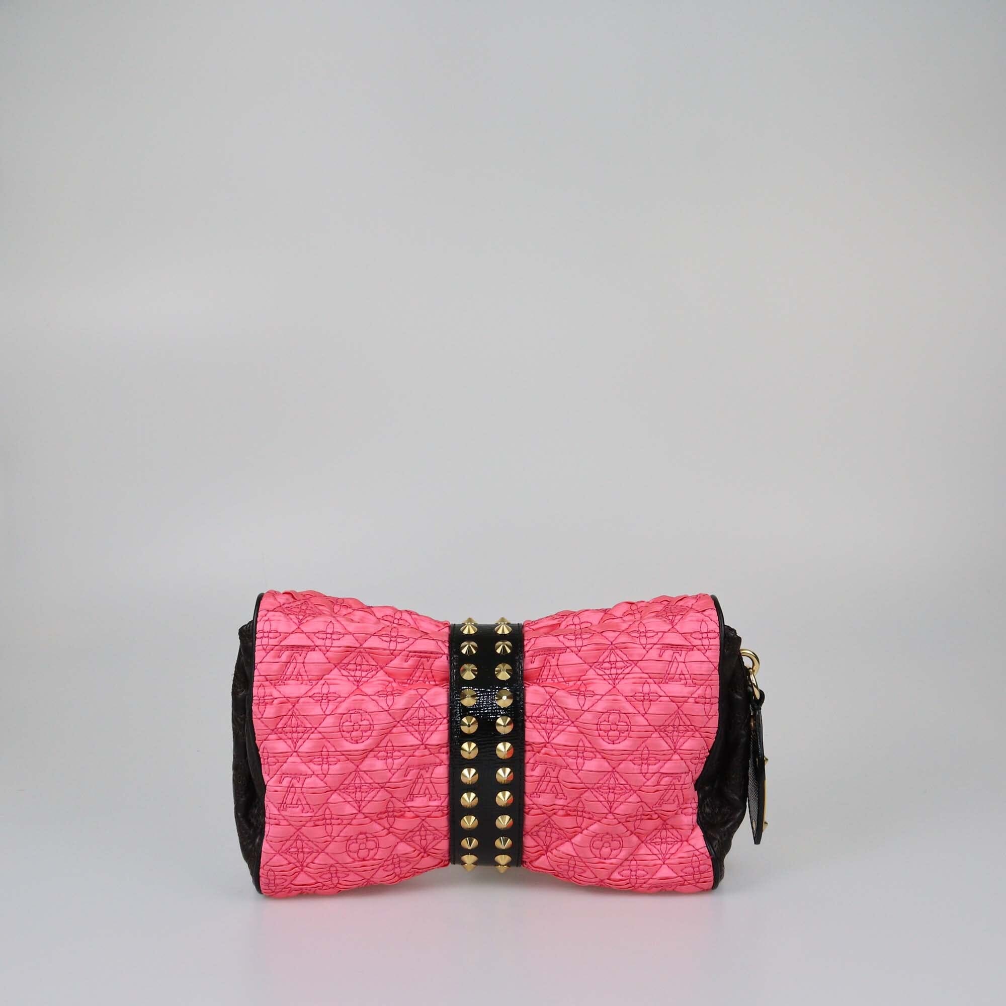 Louis Vuitton Pink/Black Monogram Coquette Clutch Womens Louis Vuitton 