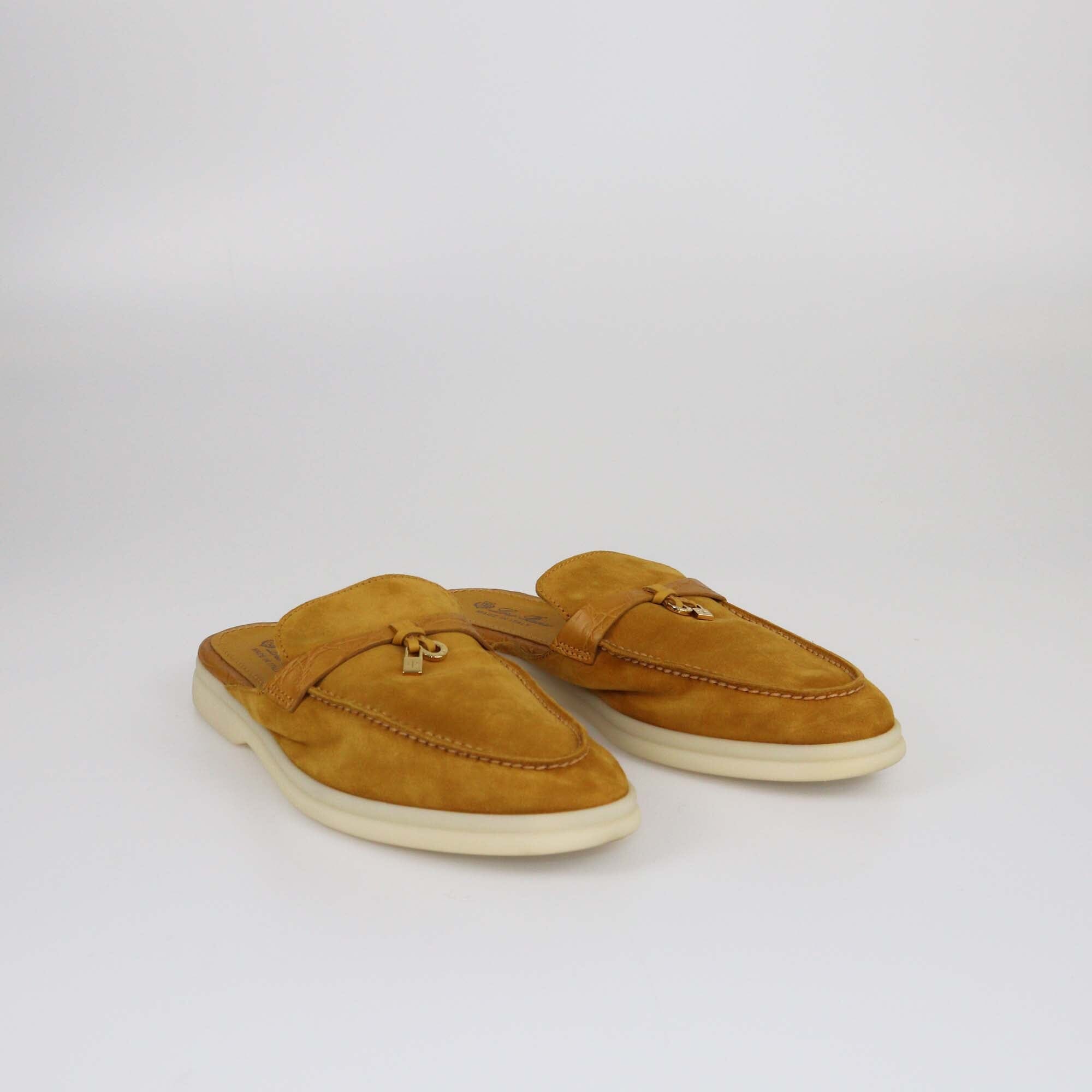 Loro Piana Brown Nautical Charms Walk Babouche Loafers Womens Loro Piana 