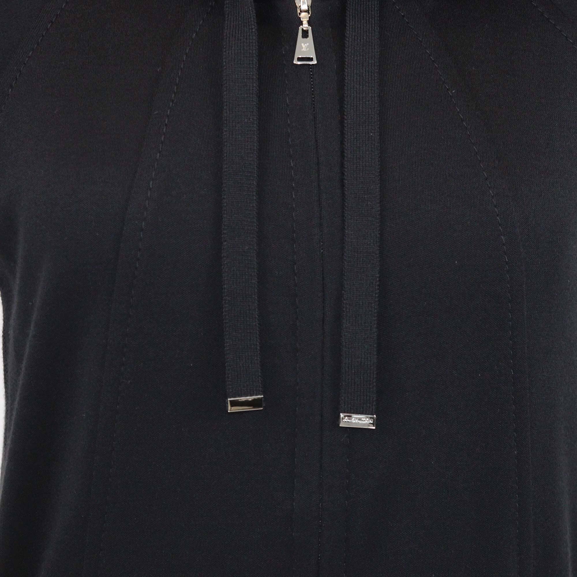 Louis Vuitton Black Cashmere & Silk Sleeveless Hoodie Mini Dress Womens Louis Vuitton 