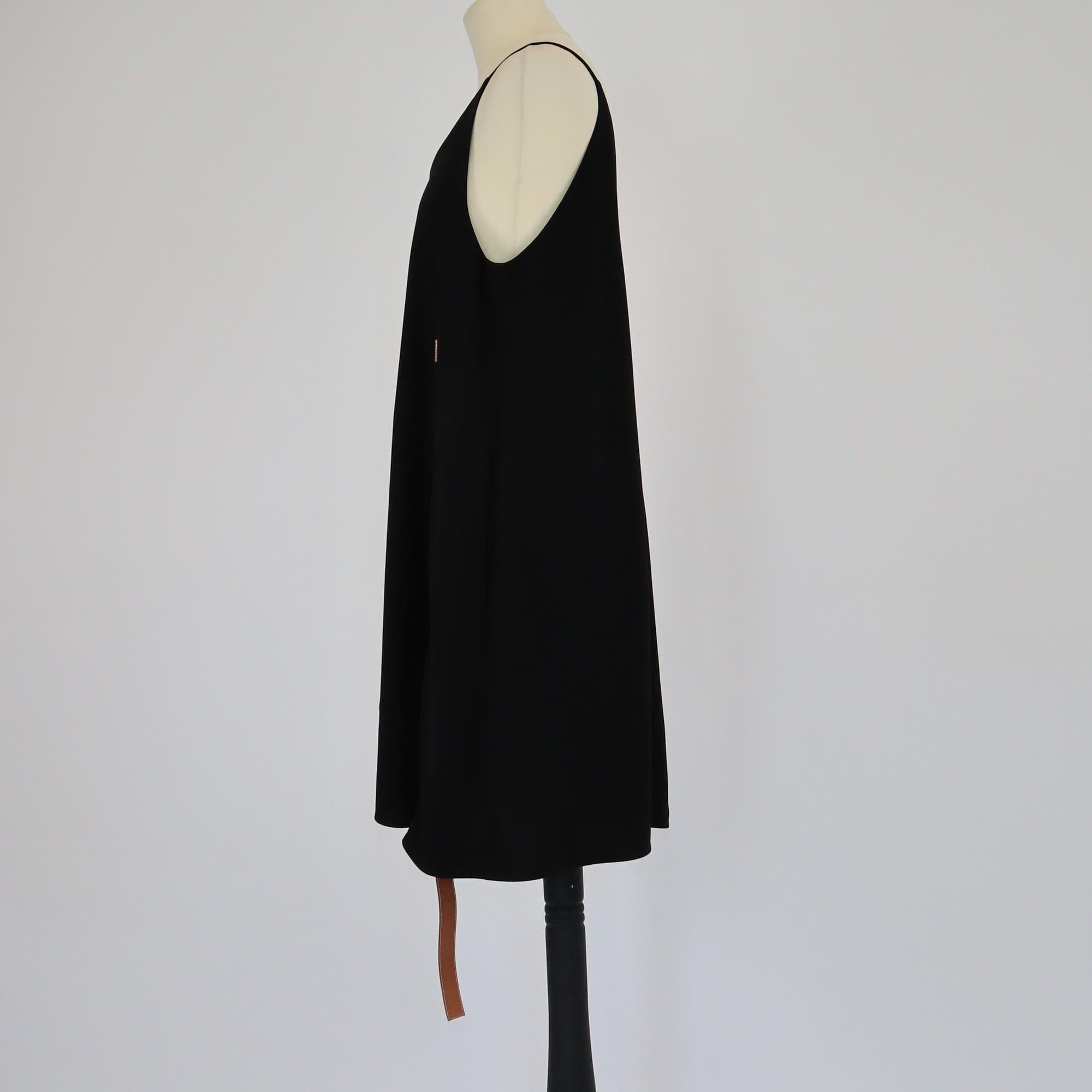 Loewe Black Thin Strap V Neck Layered Crepe Dress Womens Loewe 