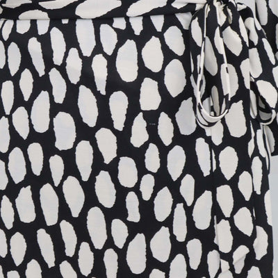 Diane Von Furstenberg Black/White Silk New Julian Two Wrap Dress
