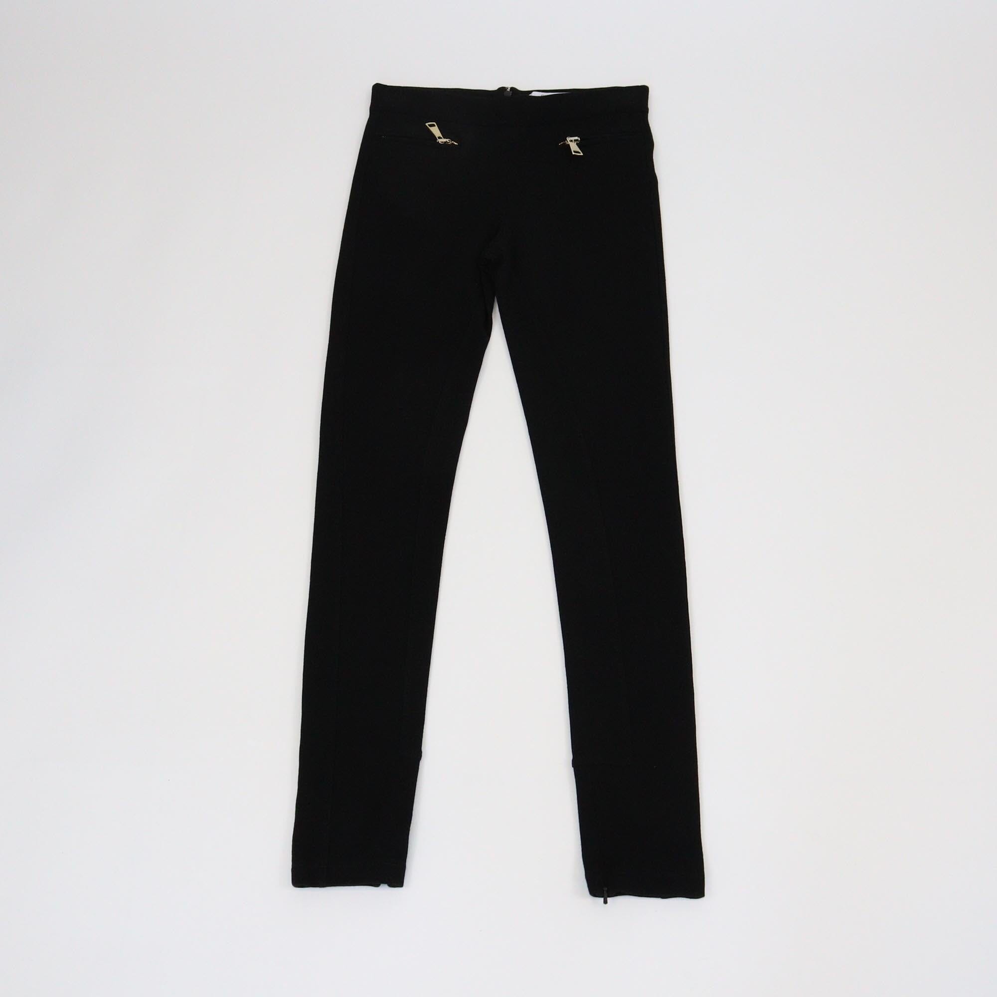Givenchy Black Zip Detailed Skinny Leg Pants Womens Givenchy 