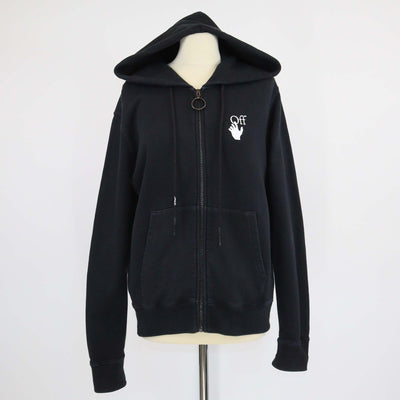 Off-White Black Caravaggio Lute Zipped Hoodie Jacket Mens Off White 