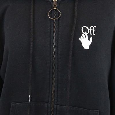 Off-White Black Caravaggio Lute Zipped Hoodie Jacket Mens Off White 