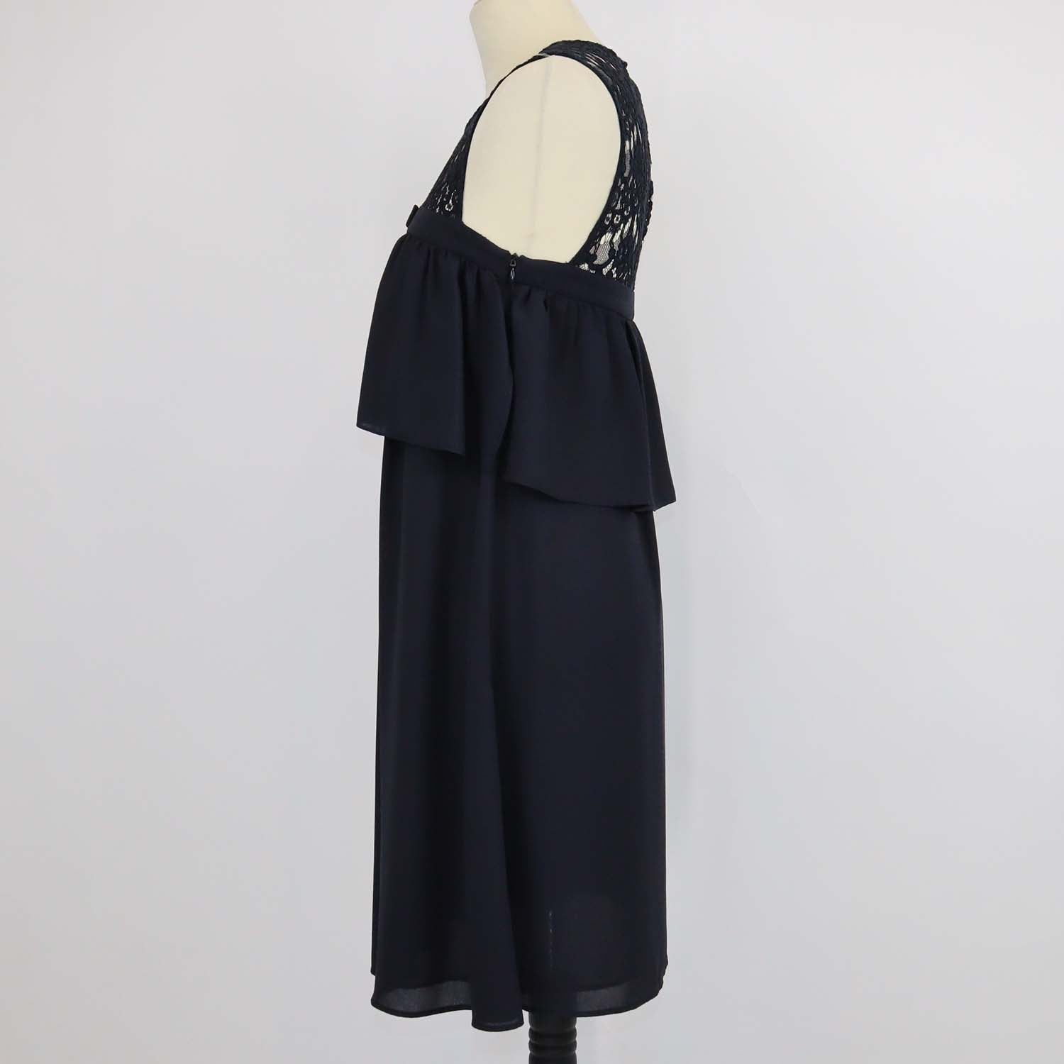 Claudie Pierlot Navy Blue Blend Cotton Lace Richie Midi Dress