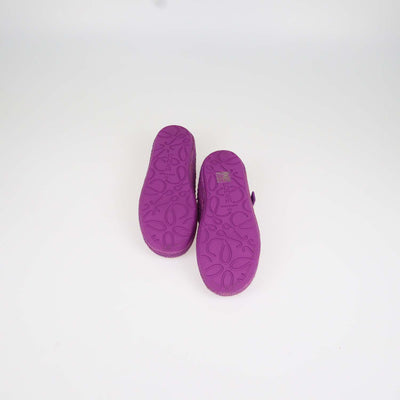Loewe Orchid Suede and Raffia Rio Mary Jane Ballet Flats