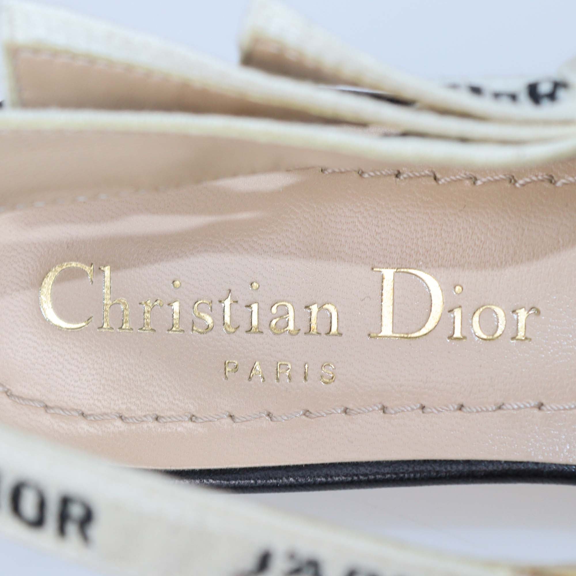 Christian Dior Black Technical Fabric J'Adior Slingback Flat Pumps