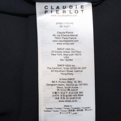 Claudie Pierlot Navy Blue Blend Cotton Lace Richie Midi Dress