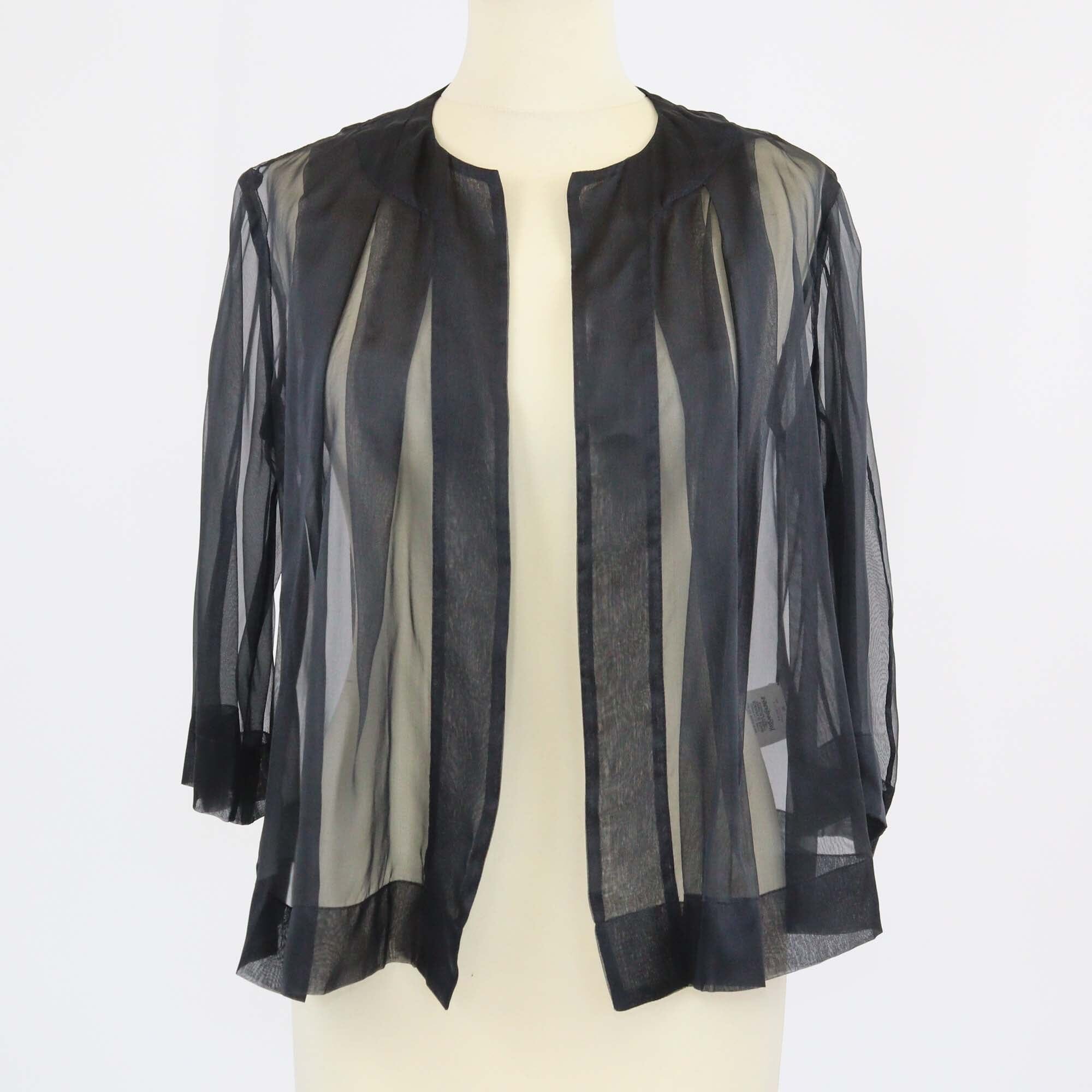 Yves Saint Laurent Black Ruched Sheer Edition Soir Blouse Womens Yves Saint Laurent 