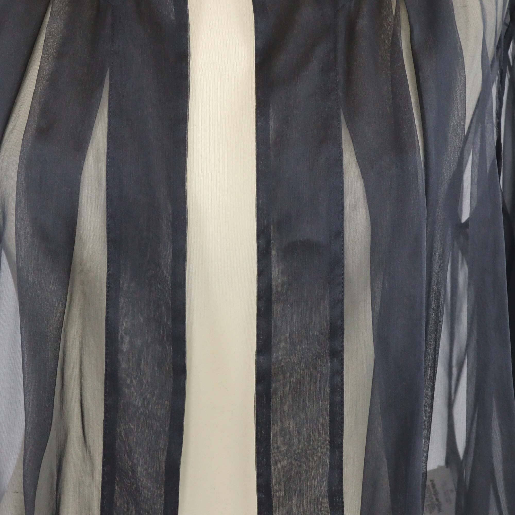 Yves Saint Laurent Black Ruched Sheer Edition Soir Blouse Womens Yves Saint Laurent 