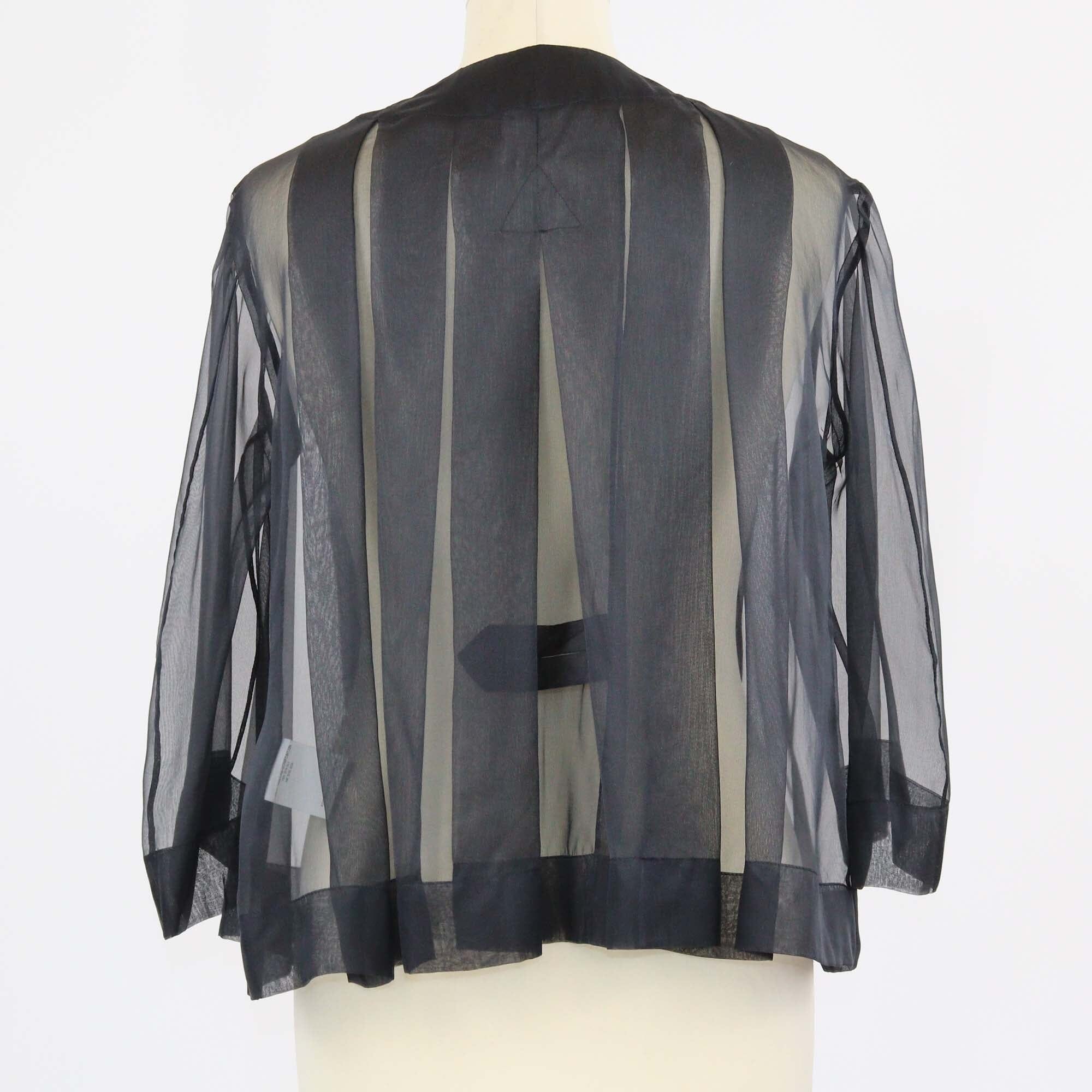 Yves Saint Laurent Black Ruched Sheer Edition Soir Blouse Womens Yves Saint Laurent 