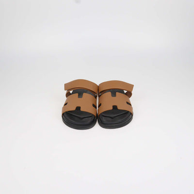Hermes Naturel Leather Chypre Sandals