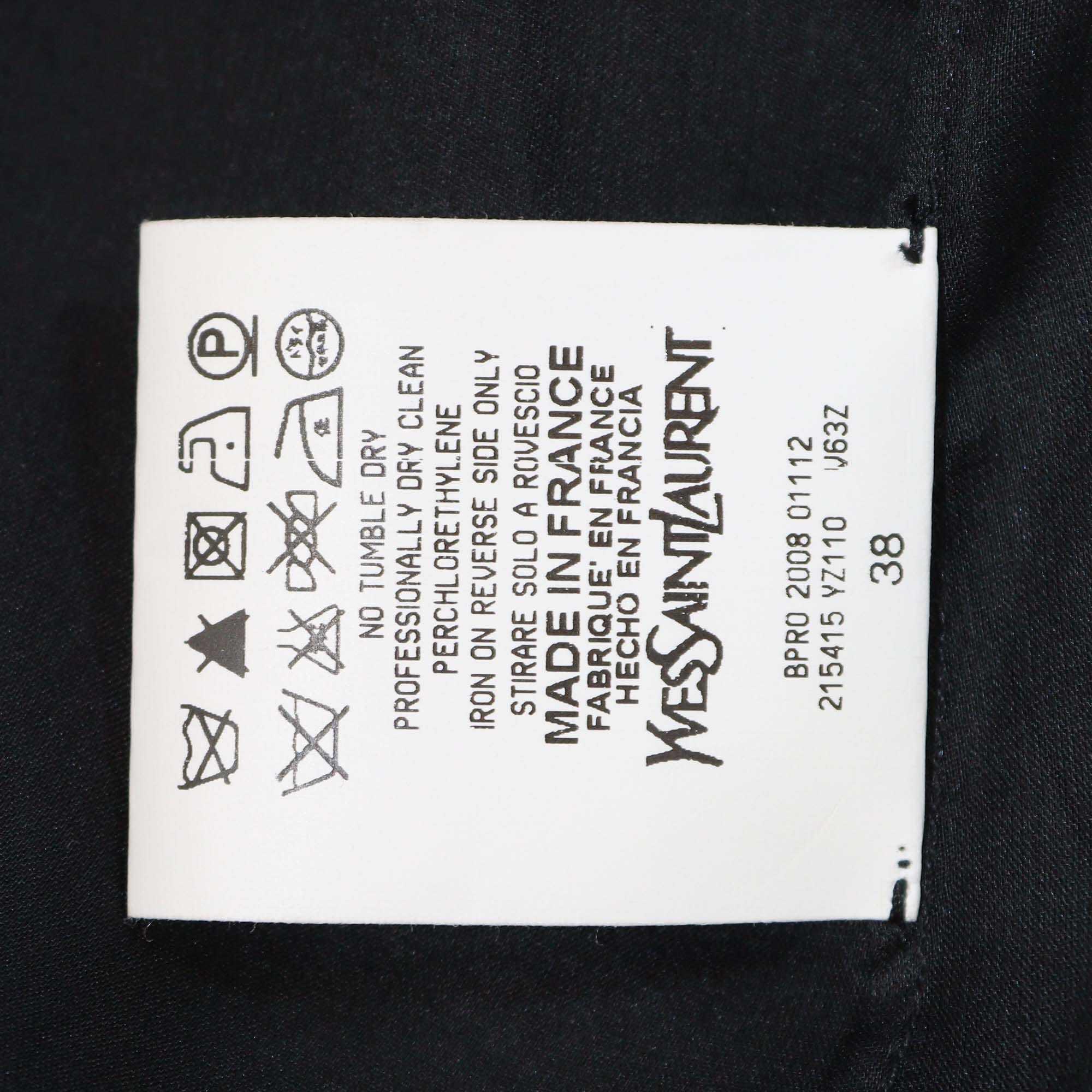 Yves Saint Laurent Black Ruched Sheer Edition Soir Blouse Womens Yves Saint Laurent 