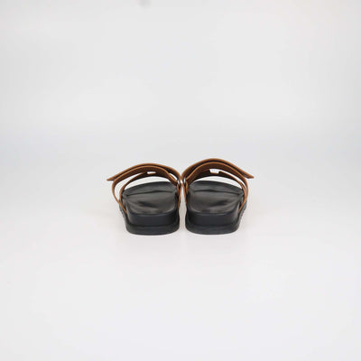 Hermes Naturel Leather Chypre Sandals