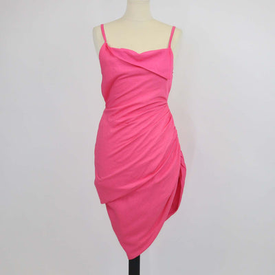 Jacquemus Pink Blend Viscose Le Raphia Mini Dress