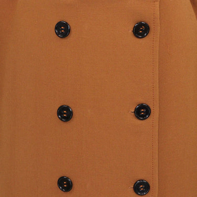 Bottega Veneta Brown Wool Button Front Midi Skirt