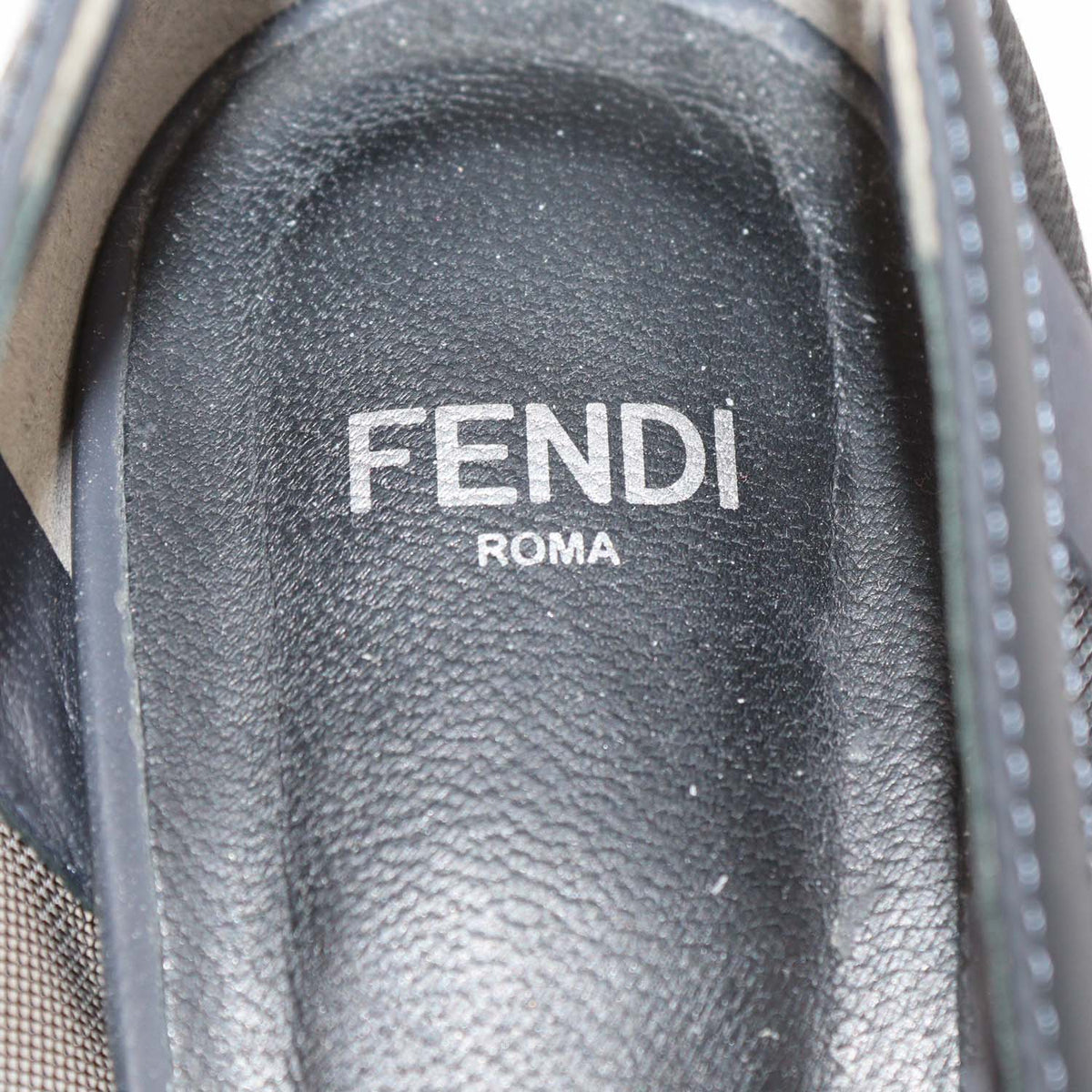 Fendi Navy Blue, Black Mesh and Leather Colibri Pointed Toe Pumps
