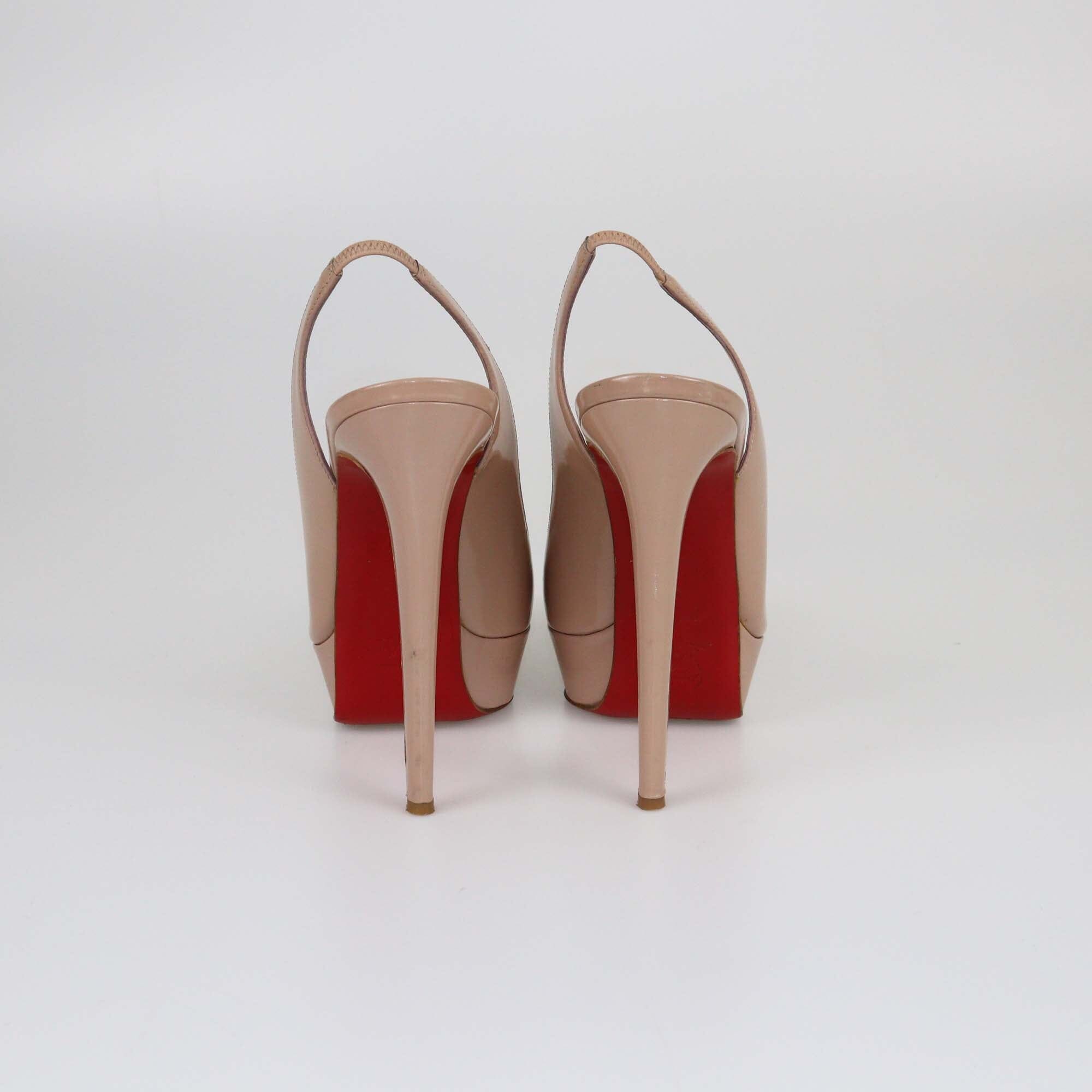 Christian Louboutin Beige Bianca Slingback Sandals Womens Christian Louboutin 