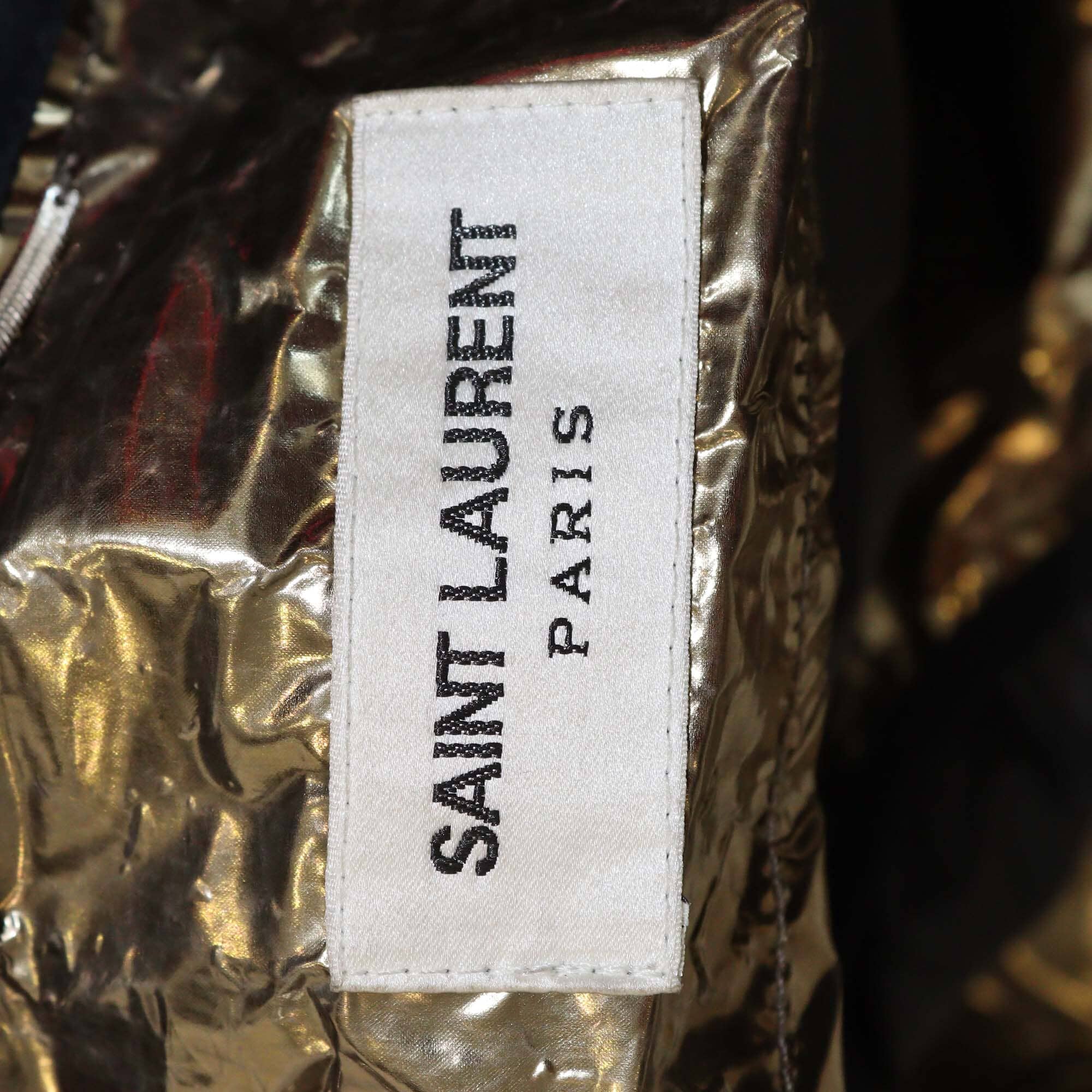 Saint Laurent Bronze Foil Y Patch Hoodie Jacket Womens Saint Laurent 