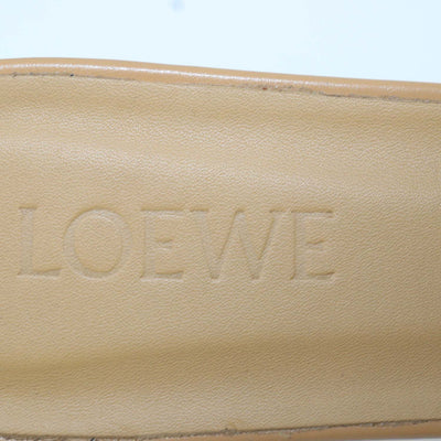 Alaia Tan Leather Gate Flat Mules
