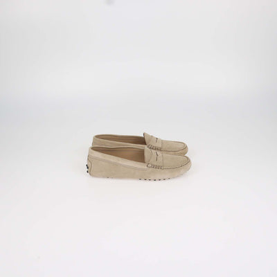 Tod's Junior Beige Suede Gommini Loafers