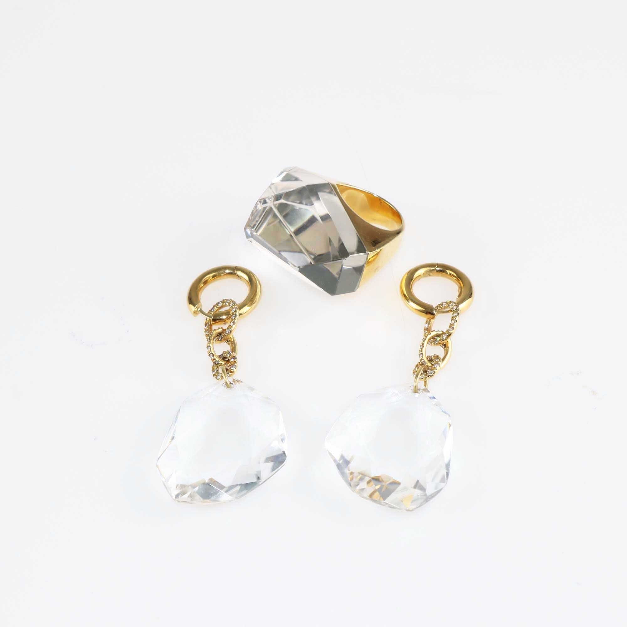 H.Stern x DVF Quartz 18k Yellow Gold Ring and Earrings Fine Jewellery H.Stern x DVF 