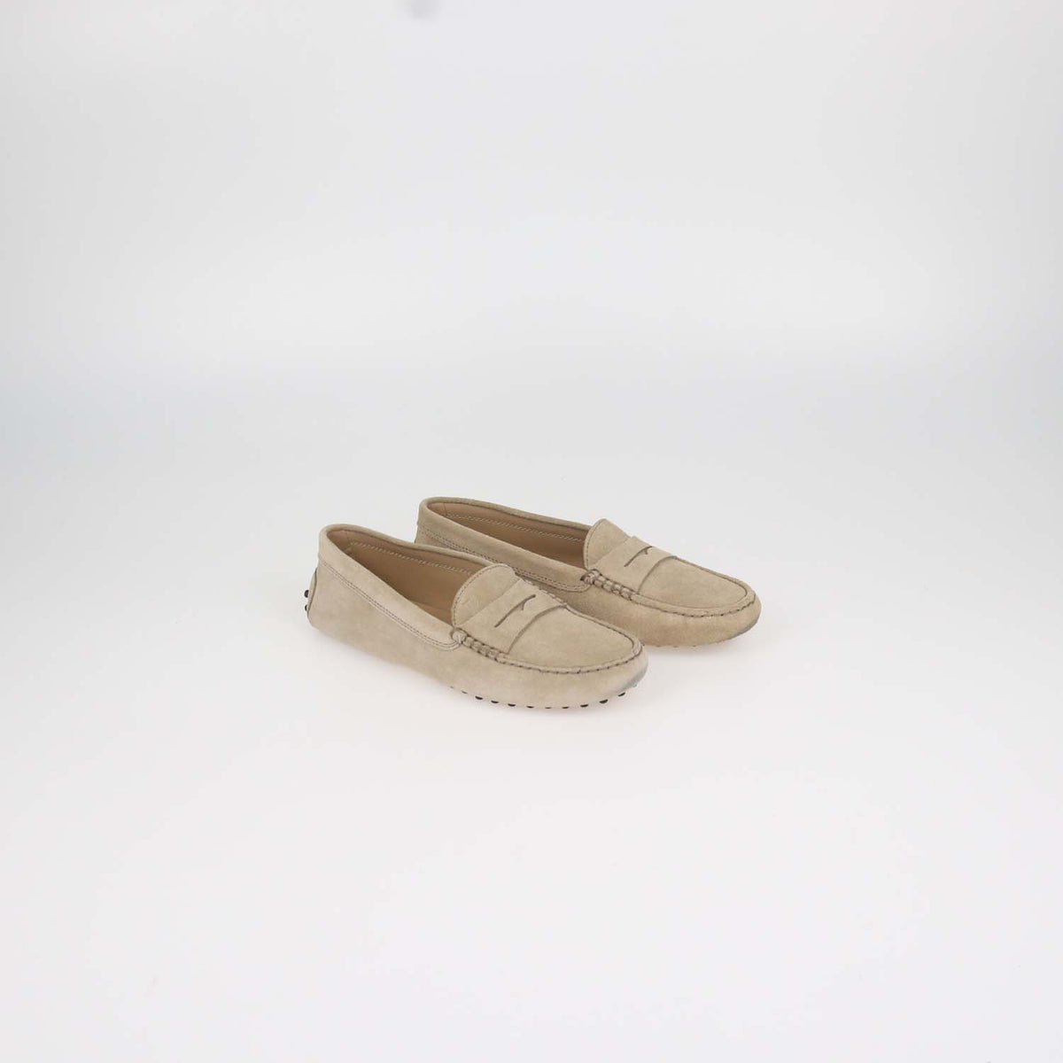 Tod's Junior Beige Suede Gommini Loafers