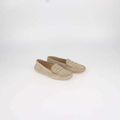 Tod's Junior Beige Suede Gommini Loafers