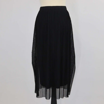 Pleats Please Issey Miyake Black Pleated Midi Dress